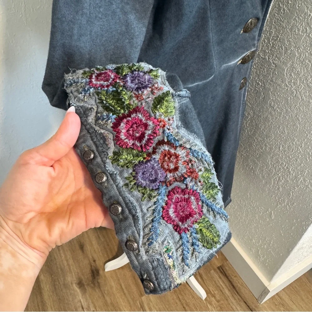 Embroidered Boho Coat SMALL soft surroundings - Picture 5 of 8